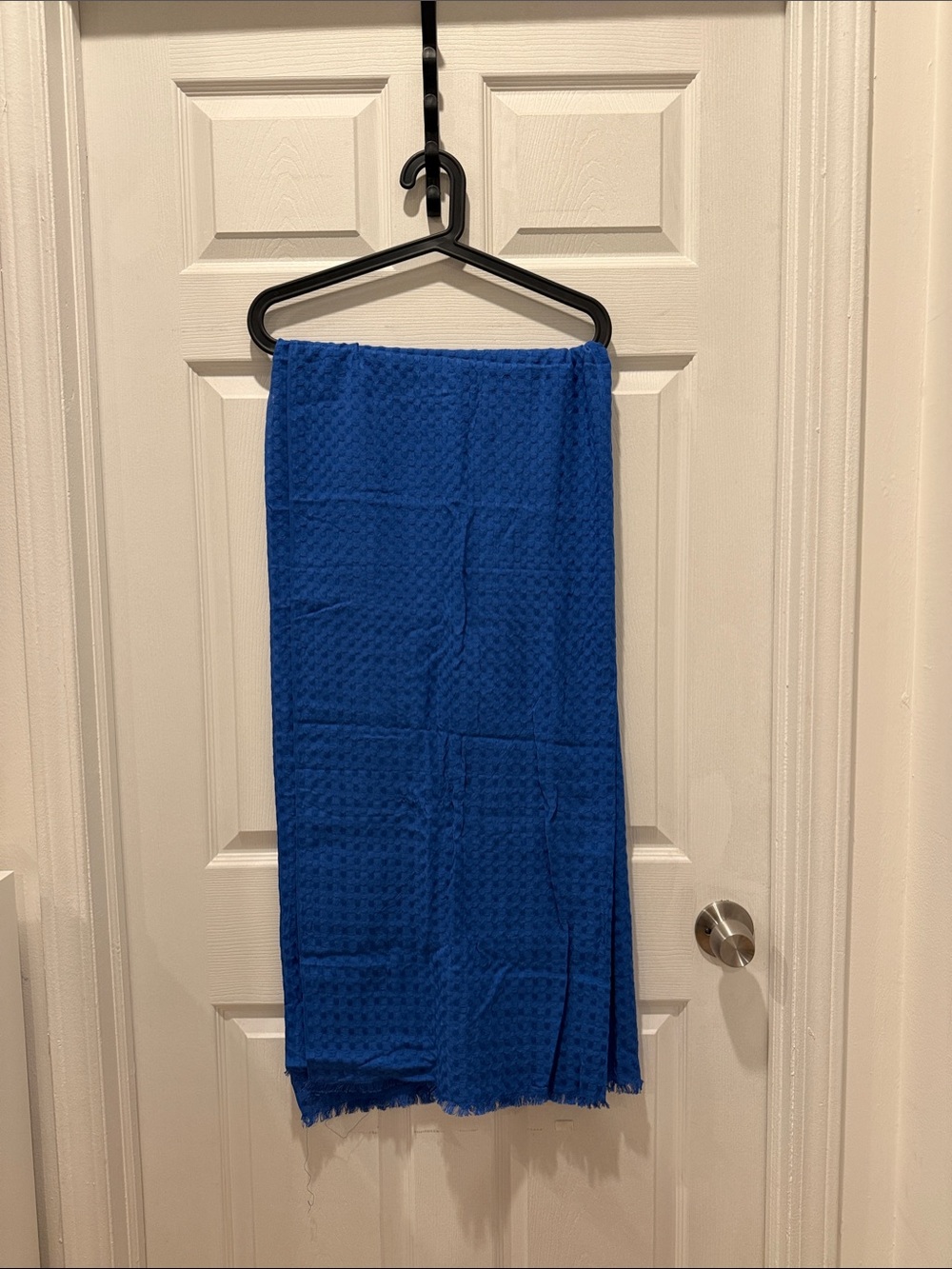 COS Blue Waffle Scarf